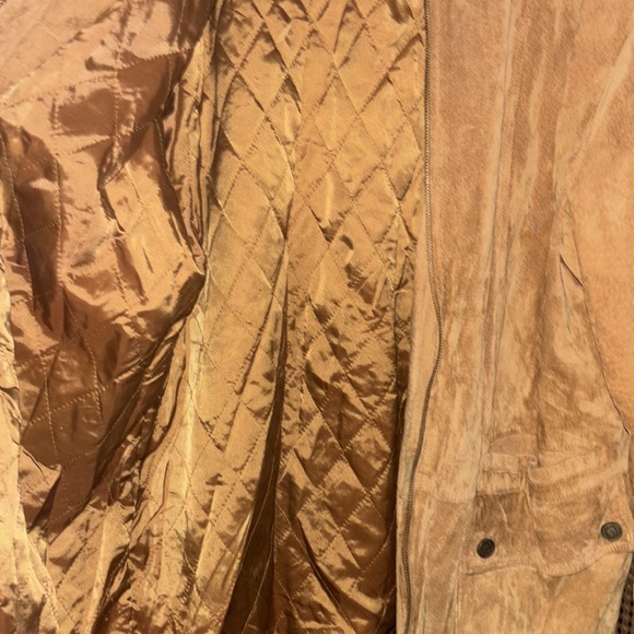 talbots genuine leather coat, shades of brown. in great condition. size medium. - Picture 2 of 7